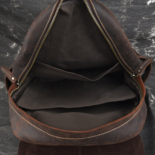 Mochila de Viaje Cuero Crazy Horse Gran Capacidad Outdoor - Image 10