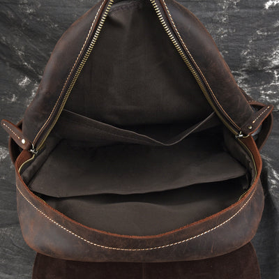 Mochila de Viaje Cuero Crazy Horse Gran Capacidad Outdoor - Image 5