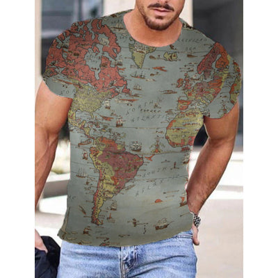 Camiseta Manga Corta Estampado Mapa y Ancla Multicolor - Image 5