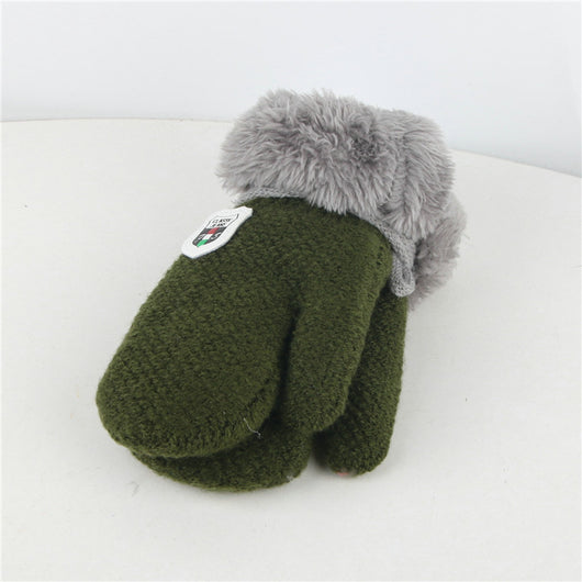 Guantes Tejidos de Lana Gruesa para Niños - Manoplas Cálidas y Suaves - Image 3