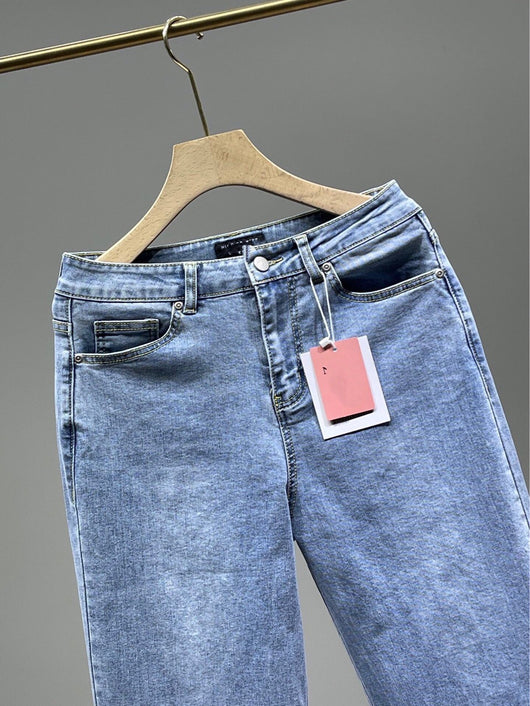 Jeans Rectos de Tiro Alto con Abertura Lateral para Mujer - Image 11