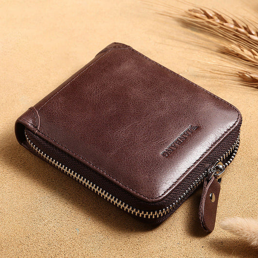 Billetera Corta de Cuero Premium con Cierre Total para Hombre - Image 3