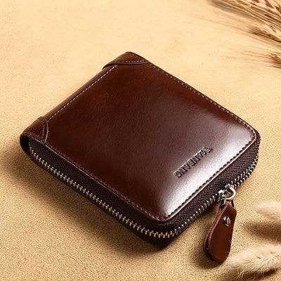 Billetera Corta de Cuero Premium con Cierre Total para Hombre - Image 6