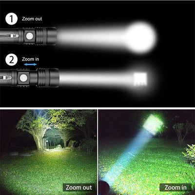 Linterna LED P50 Recargable USB con Zoom y Pantalla de Batería - Image 9