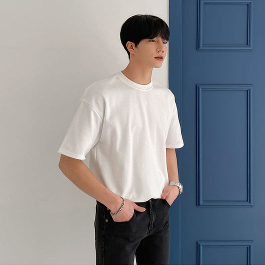 Camiseta Suelta Hombre Estilo Hong Kong - Algodón Puro Manga Corta - Image 3