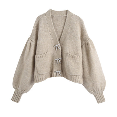 Cardigan Tejido con Mangas Empalmes - Suéter Elegante y Versátil - Image 12