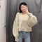Cardigan Tejido con Mangas Empalmes - Suéter Elegante y Versátil