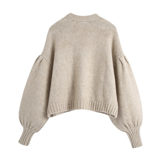 Cardigan Tejido con Mangas Empalmes - Suéter Elegante y Versátil - Image 4