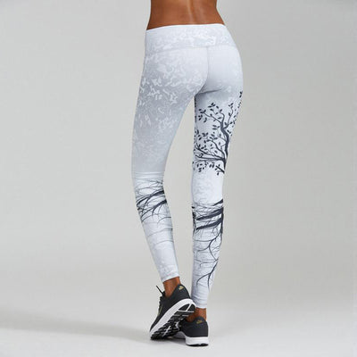 Leggings Deportivos Cintura Alta con Estampado Árbol Negro para Yoga y Fitness - Image 10