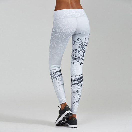 Leggings Deportivos Cintura Alta con Estampado Árbol Negro para Yoga y Fitness - Image 10