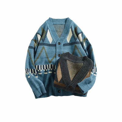 Cardigan Escote V Hombre Estilo Étnico - Image 4