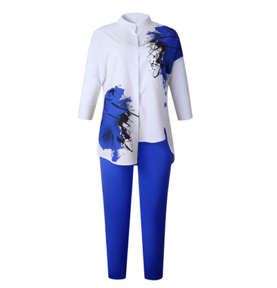 Conjunto de Moda Africana para Mujer - Blusa Estampada y Pantalón - Image 5