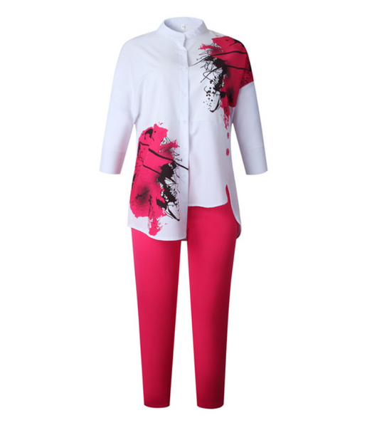 Conjunto de Moda Africana para Mujer - Blusa Estampada y Pantalón - Image 6