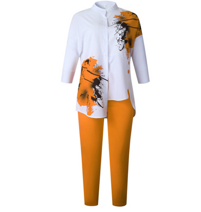 Conjunto de Moda Africana para Mujer - Blusa Estampada y Pantalón - Image 7