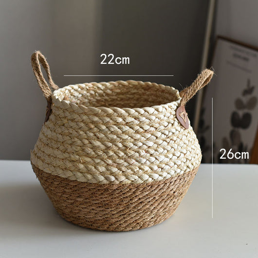 Macetero de Fibra Natural con Decoración de Algas Marinas - Image 3