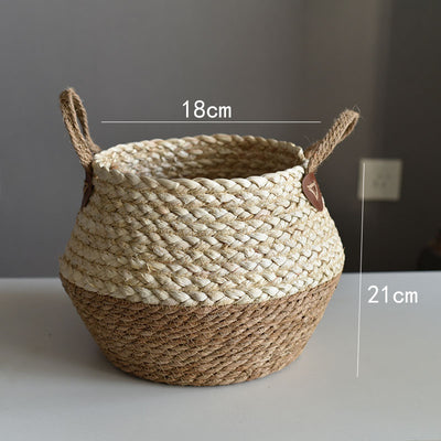 Macetero de Fibra Natural con Decoración de Algas Marinas - Image 2