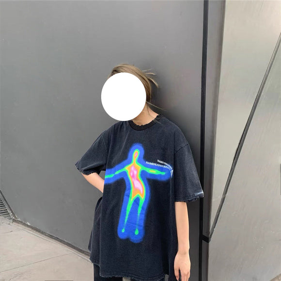 Camiseta Estampada Fantasma Estilo Urbano Unissex - Design Hip-hop Tendência