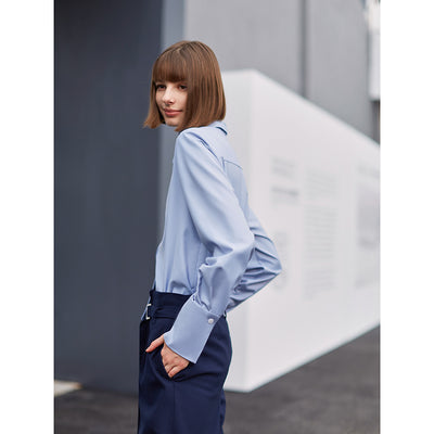 Blusa Larga Minimalista de Diseño Exclusivo para Mujer - Primavera - Image 8