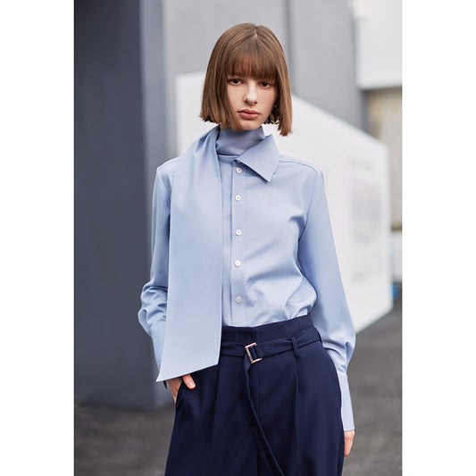 Blusa Larga Minimalista de Diseño Exclusivo para Mujer - Primavera - Image 2