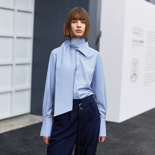 Blusa Larga Minimalista de Diseño Exclusivo para Mujer - Primavera - Image 3