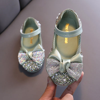 Zapatillas de Danza Infantiles con Moño de Diamantes de Colores - Image 9