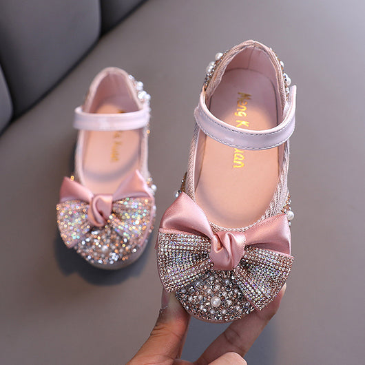 Zapatillas de Danza Infantiles con Moño de Diamantes de Colores - Image 4