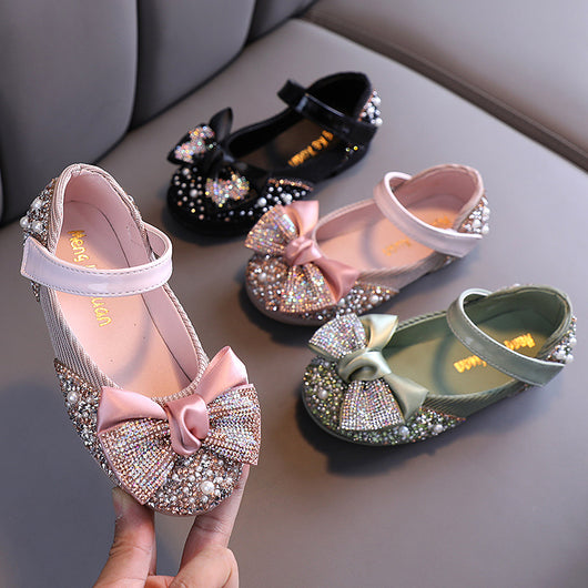 Zapatillas de Danza Infantiles con Moño de Diamantes de Colores - Image 3