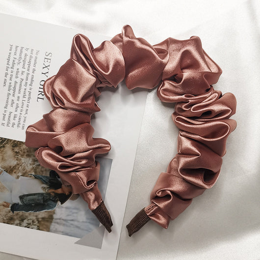 Diadema de Seda Pura con Pliegues Bubble - Accesorio Versátil para Cabello Fino - Image 3