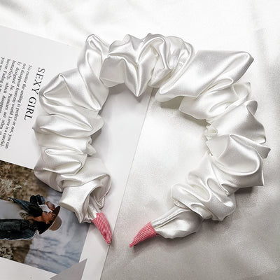 Diadema de Seda Pura con Pliegues Bubble - Accesorio Versátil para Cabello Fino - Image 5
