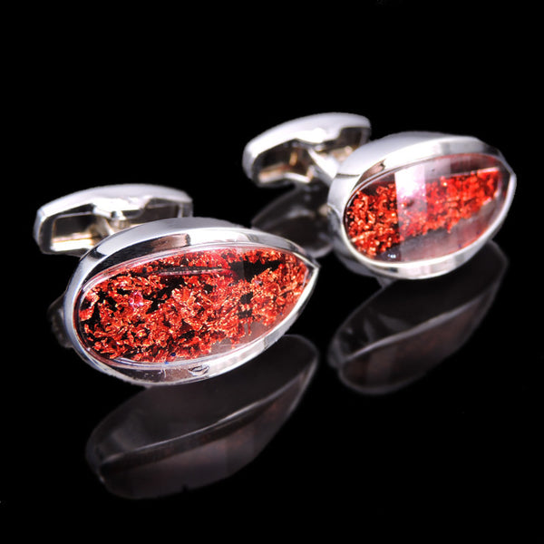 Gemelos Hoja de Cristal Rojo