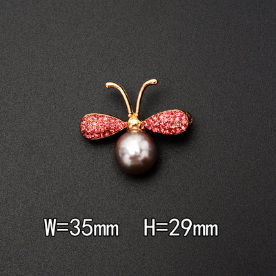 Broche de Lujo para Mujer - Abeja Perla y Strass Rosa - Image 7