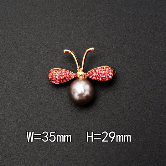 Broche de Lujo para Mujer - Abeja Perla y Strass Rosa - Image 7