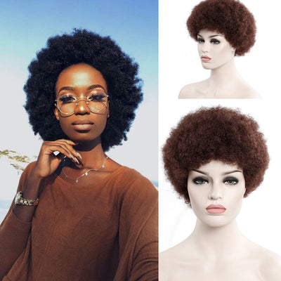 Peluca Corta Rizada Afro 6 Pulgadas - Cabello Natural Explosivo - Image 6