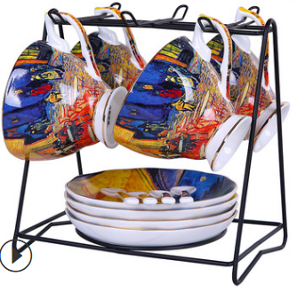 Juego de Té de Porcelana Bone China Diseño Van Gogh Lujo Europeo - Image 22