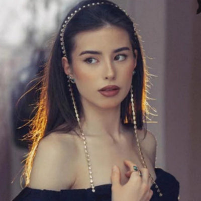 Diadema de Cadena Única con Diamantes - Accesorio Elegante y Versátil - Image 6