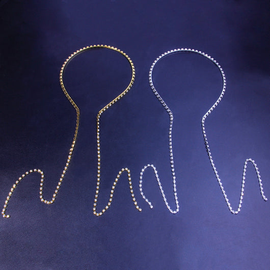Diadema de Cadena Única con Diamantes - Accesorio Elegante y Versátil - Image 9