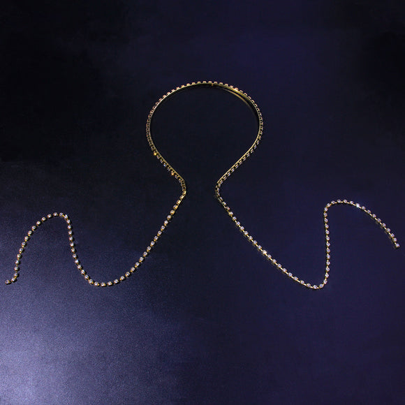 Diadema de Cadena Única con Diamantes - Accesorio Elegante y Versátil