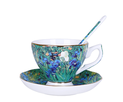 Juego de Té de Porcelana Bone China Diseño Van Gogh Lujo Europeo - Image 3