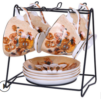 Juego de Té de Porcelana Bone China Diseño Van Gogh Lujo Europeo - Image 10