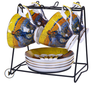 Juego de Té de Porcelana Bone China Diseño Van Gogh Lujo Europeo - Image 11