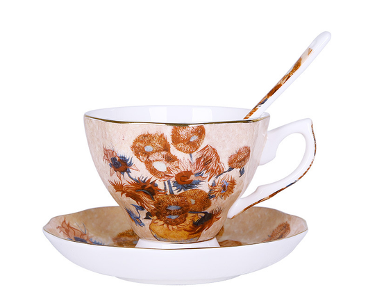 Juego de Té de Porcelana Bone China Diseño Van Gogh Lujo Europeo - Image 4
