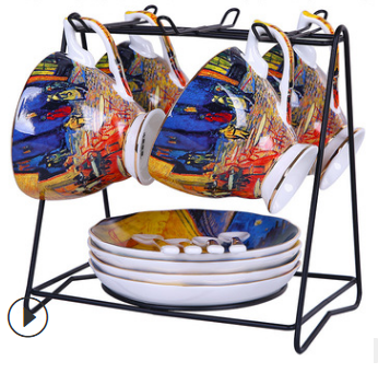 Juego de Té de Porcelana Bone China Diseño Van Gogh Lujo Europeo - Image 13