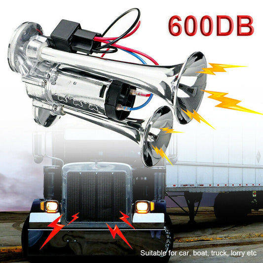 Bocina Eléctrica Doble Tubo con Relé para Automóvil