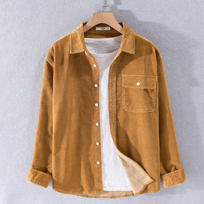 Camisa de Pana Manga Larga Estilo Japonés para Hombre - Image 4