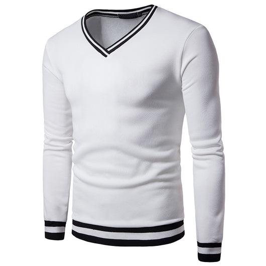 Suéter Casual de Punto Bicolor Negro y Blanco para Hombre - Image 12