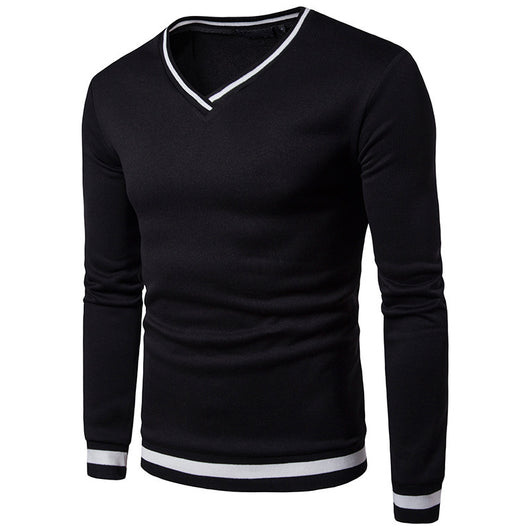 Suéter Casual de Punto Bicolor Negro y Blanco para Hombre - Image 14