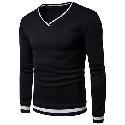 Suéter Casual de Punto Bicolor Negro y Blanco para Hombre - Image 4