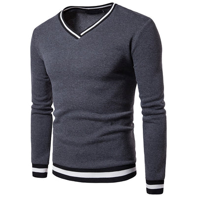 Suéter Casual de Punto Bicolor Negro y Blanco para Hombre - Image 7