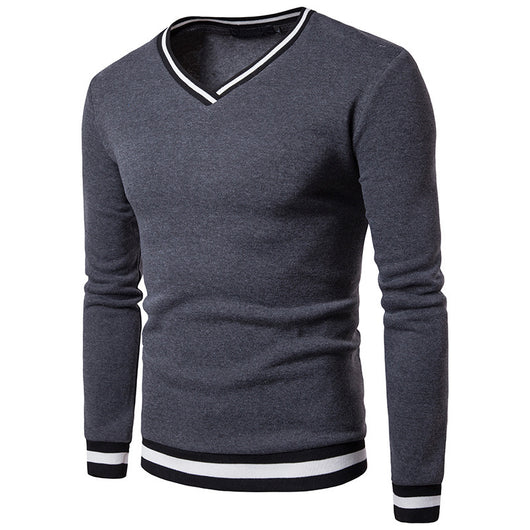 Suéter Casual de Punto Bicolor Negro y Blanco para Hombre - Image 7