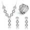 Three-piece Set Of Crystal Earrings And Necklaces And Rings Plateado